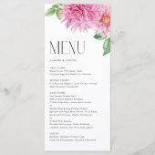 水彩ピンクダリアフラワーズ結婚フローラ メニュー (正面)