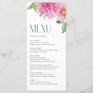 水彩ピンクダリアフラワーズ結婚フローラ メニュー