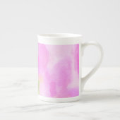 水彩ピンクチューリップボーン中国マグカップ ボーンチャイナマグカップ (右)