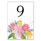 水彩ピンクチューリップ結婚のテーブル番号カード テーブルナンバー (裏面)