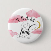 水彩ピンクチームピンクボタン 缶バッジ (正面)