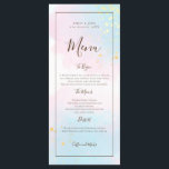 水彩ピンクティール（緑がかった色）金ゴールド結婚紙吹雪 メニュー<br><div class="desc">水彩ティール（緑がかった色）と金ゴールド紙吹雪のスピー与えクの背景は、夏のメニ感じュー!茶色のタイポグラフィは自分の詳細に簡単パーソナライズされたに、背景と文字の色の白い部分を変更することができますのでもしクリック、追加選択オプションを介して望むカスタマイズように。パステルの水の色は背中に続く。</div>