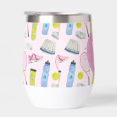 水彩ピンクテニスパターンモノグラム (右面)