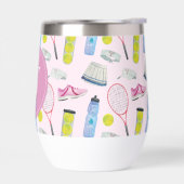 水彩ピンクテニスパターンモノグラム (左面)