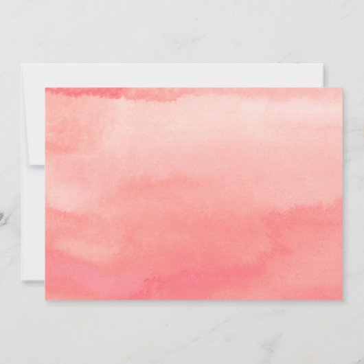 水彩ピンクディノトロピカルガールベビーシャワー 招待状 (裏面)