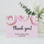 水彩ピンクドーナツサンキューカード サンキューカード (スタンド正面)