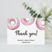 水彩ピンクドーナツサンキューカード サンキューカード (スタンド正面)