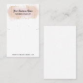 水彩ピンクネックレス及びイヤリング表示カード 名刺 (正面/裏面)