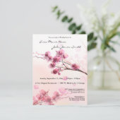 水彩ピンクハイビスカスウェディングシャワー招待状 招待状 (スタンド正面)