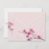 水彩ピンクハイビスカスウェディングシャワー招待状 招待状 (裏面)