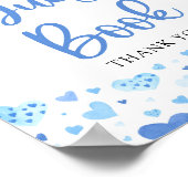 水彩ピンクハートバレンタインゲストブックサイン ポスター (角)