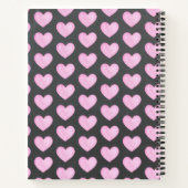 水彩ピンクハートパーソナライズされたSketchbook ノートブック (裏面)