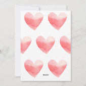 水彩ピンクハートフォトバレンタイン シーズンカード (裏面)
