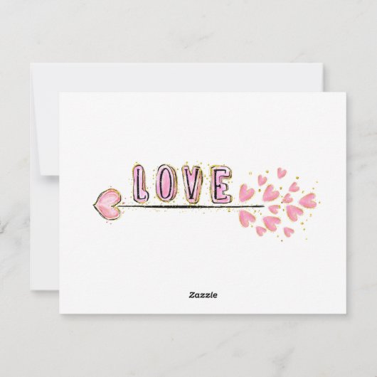 水彩ピンクハートベビー誕生発表 シーズンカード (裏面)