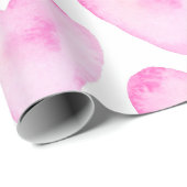 水彩ピンクハート柄かわいい少女 ラッピングペーパー (ロールコーナー)