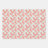 水彩ピンクハート模様バレンタインデー ラッピングペーパーシート (正面3)