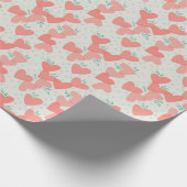 水彩ピンクハート模様バレンタインデー ラッピングペーパー (角)