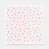 水彩ピンクハート スタンダードランチョンナプキン (正面)