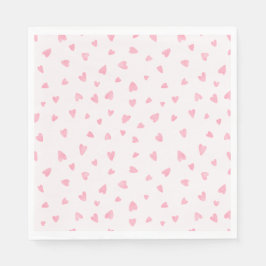 水彩ピンクハート スタンダードランチョンナプキン