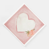 水彩ピンクハート&バラ (コーナー)