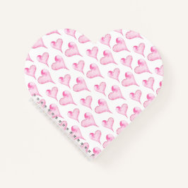 水彩ピンクハート バレンタインギフト ノートブック