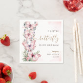 水彩ピンクバタフライガールベビーシャワー スタンダードカクテルナプキン (インサイチュ)