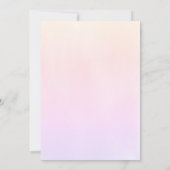 水彩ピンクバタフライファースト誕生日 招待状 (裏面)