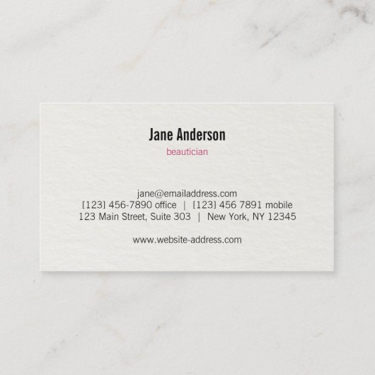 水彩ピンクバタフライ 名刺 (裏面)