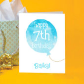 水彩ピンクバルーンキッズハッピーバースデーカード カード