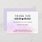 水彩ピンクパープルスプラッシュ サンキューカード (正面/裏面)