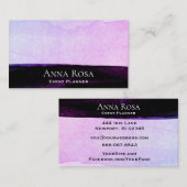 *~*水彩ピンクパープルブラックラベンダー抽象芸術 名刺 (正面/裏面)