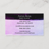 *~*水彩ピンクパープルブラックラベンダー抽象芸術 名刺 (裏面)