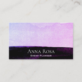 *~*水彩ピンクパープルブラックラベンダー抽象芸術 名刺