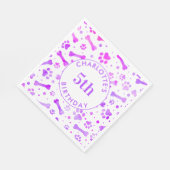 水彩ピンクパープルポープリントバースデーパーティー スタンダードランチョンナプキン (角)