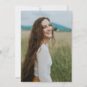 水彩ピンクパープルワイルドフラワー卒業 招待状 (裏面)