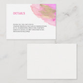 水彩ピンクパープル金ゴールドバルミツワー詳細 エンクロージャーカード (正面/裏面)
