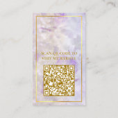 水彩ピンクパープル金ゴールドフレームイヤリングディスプレイ 名刺 (裏面)