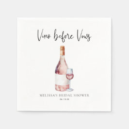 水彩ピンクビノウィズウォーズブライダルシャワー スタンダードカクテルナプキン