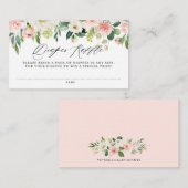 水彩ピンクピーチフローラガーランドおむつラッフル エンクロージャーカード (正面/裏面)