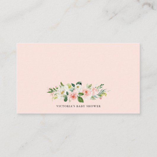 水彩ピンクピーチフローラガーランドブックリクエスト エンクロージャーカード (裏面)