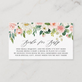 水彩ピンクピーチフローラガーランドブックリクエスト エンクロージャーカード
