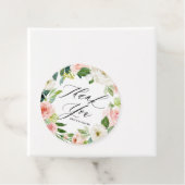 水彩ピンクピーチフローラリースサンキュー フェイバータグ (インサイチュ)