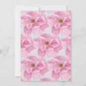 水彩ピンクピーニースウィート16パーティー 招待状 (裏面)