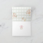 水彩ピンクファーム動物サンキューカード サンキューカード (内部)