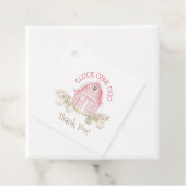 水彩ピンクファーム動物ベビーシャワーメッセージカード フェイバータグ (インサイチュ)