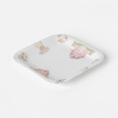 水彩ピンクファーム動物赤ちゃんシャワープレート ペーパープレート (傾斜あり)