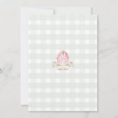 水彩ピンクファーム動物赤ちゃんシャワー招待状 招待状 (裏面)