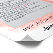 水彩ピンクフォトプロップポスターフレーム ポスター (角)