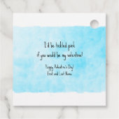 水彩ピンクフラミンゴクラスバレンタインパーティー フェイバータグ (裏面)