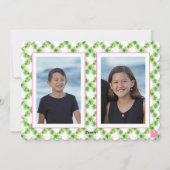 水彩ピンクフラミンゴクリスマスモノグラムクレスト シーズンカード (裏面)